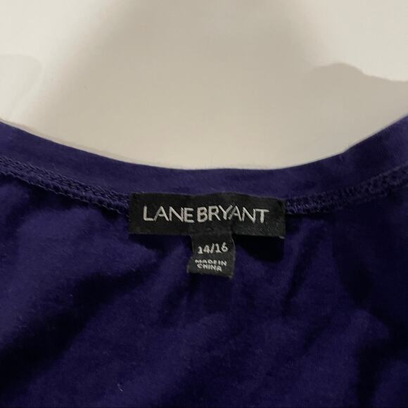 Lane‎ Bryant Purple Short Sleeve Scoop Neck Top Size 14/16 - Picture 5 of 9